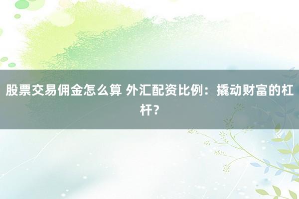 股票交易佣金怎么算 外汇配资比例：撬动财富的杠杆？