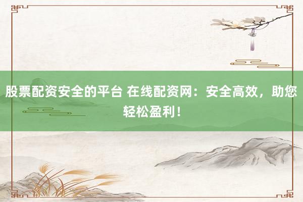 股票配资安全的平台 在线配资网：安全高效，助您轻松盈利！