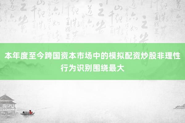 本年度至今跨国资本市场中的模拟配资炒股非理性行为识别围绕最大