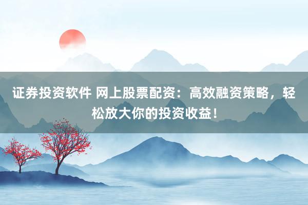 证券投资软件 网上股票配资:高效融资策略,轻松放大你的投资收益!